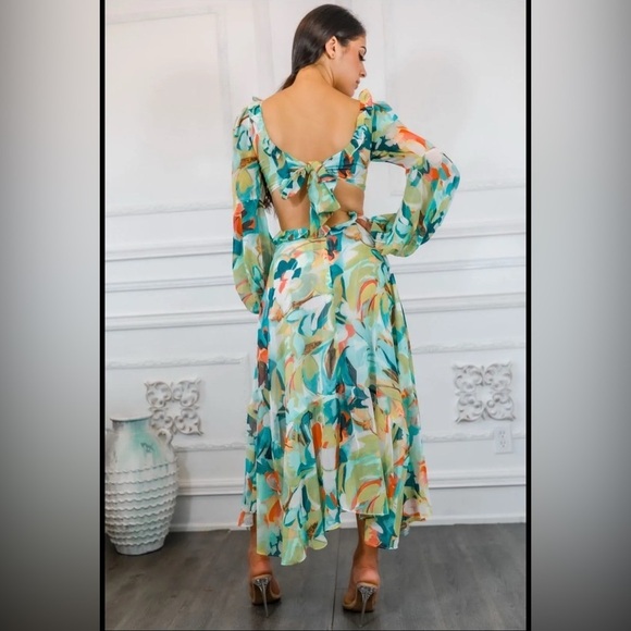 Floral Chiffon Dress - Picture 4 of 4